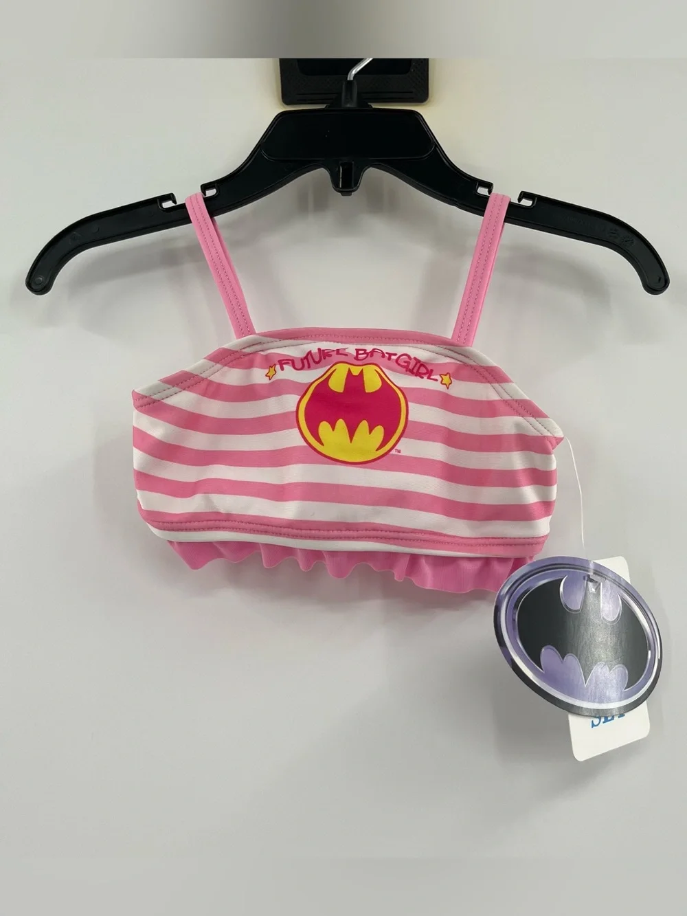 NEW Future Batgirl Pink and Yellow Girls' 18 Months Swim Set with Bat Emblem